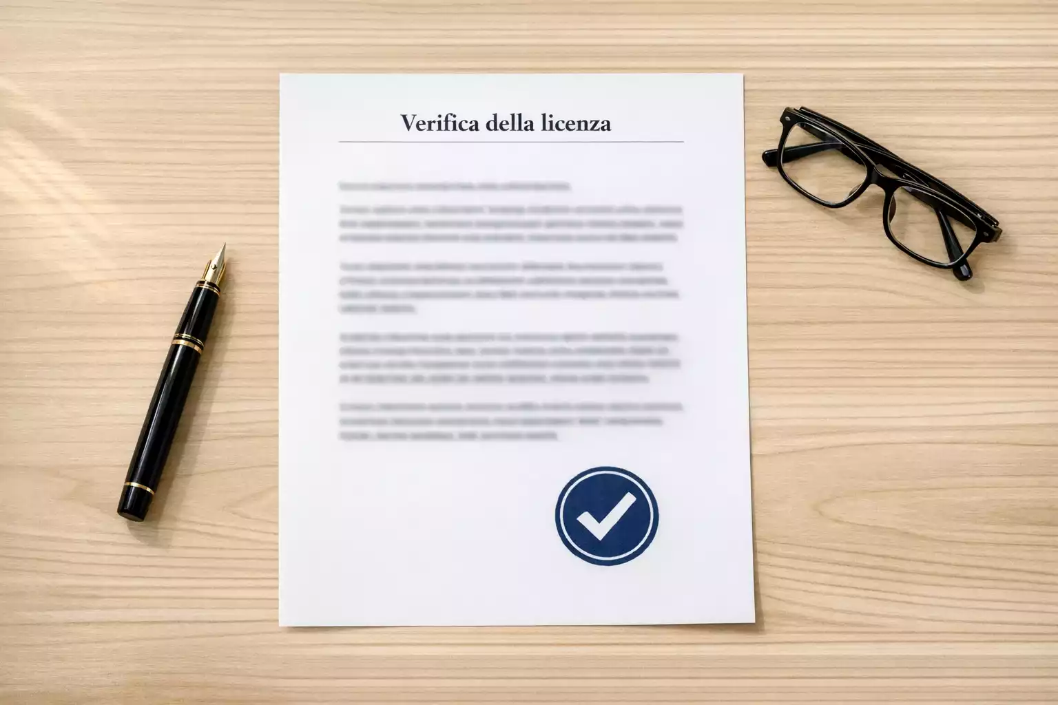 Documento ufficiale con timbro di approvazione su una scrivania ordinata in un ufficio luminoso