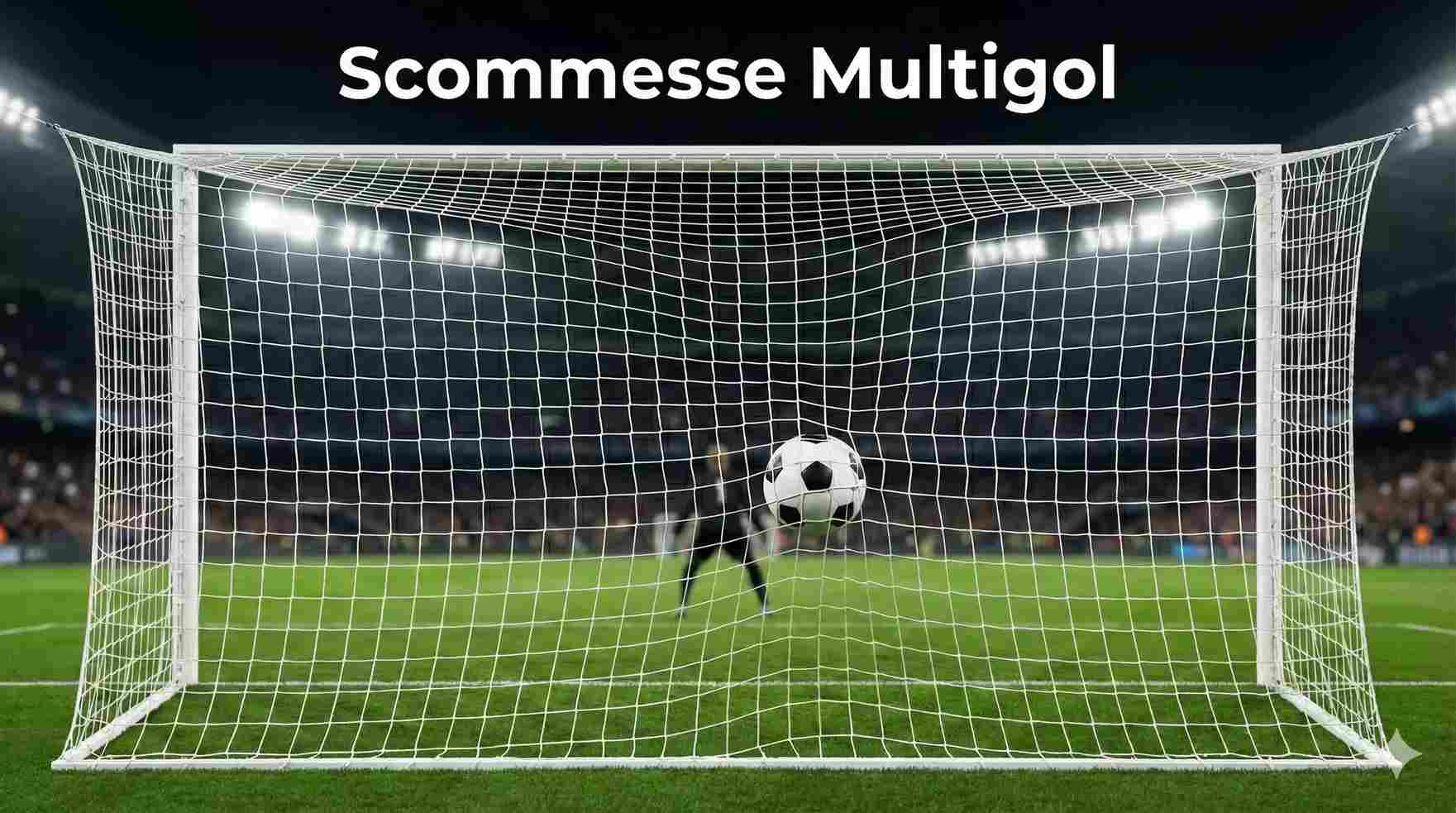 Pallone da calcio che entra in rete durante una partita notturna